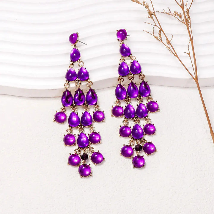 LOVCIA Alloy & Rhinestone Teardrop Earrings