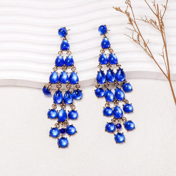 LOVCIA Alloy & Rhinestone Teardrop Earrings