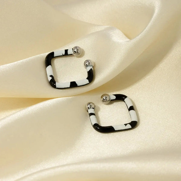 LOVCIA Stainless Steel Oil Drip Cuff Earrings