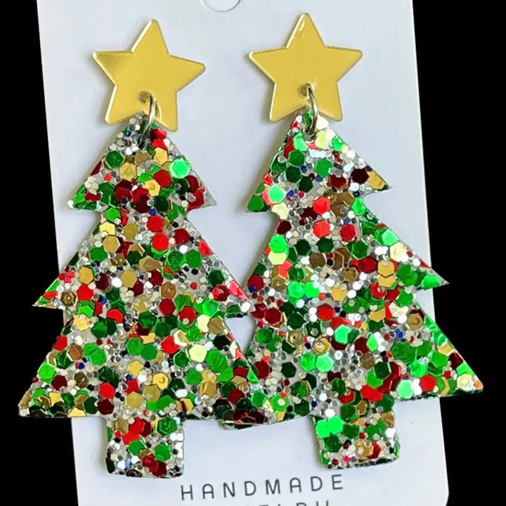 LOVCIA Christmas Tree Acrylic Dangle Earrings