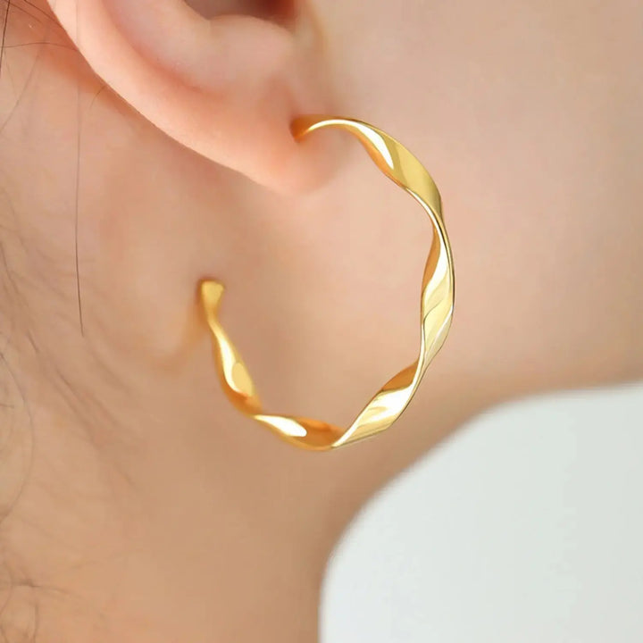 LOVCIA Titanium Steel C-Hoop Earrings