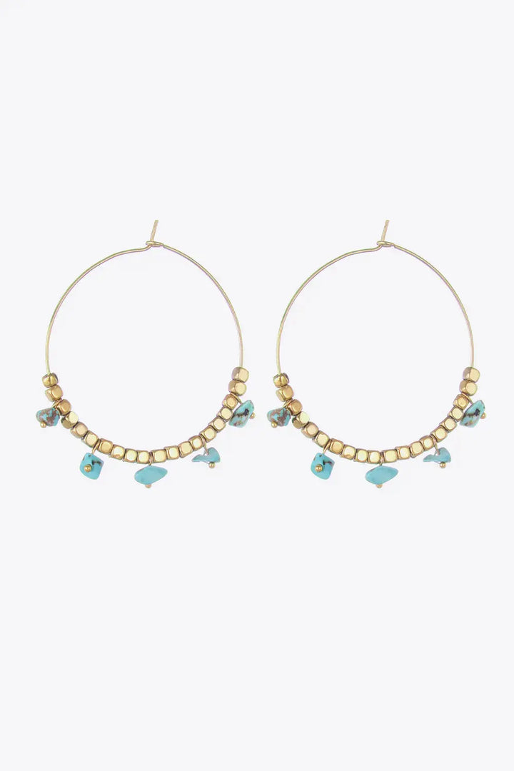 LOVCIA Turquoise Stainless Steel Hoop Earrings