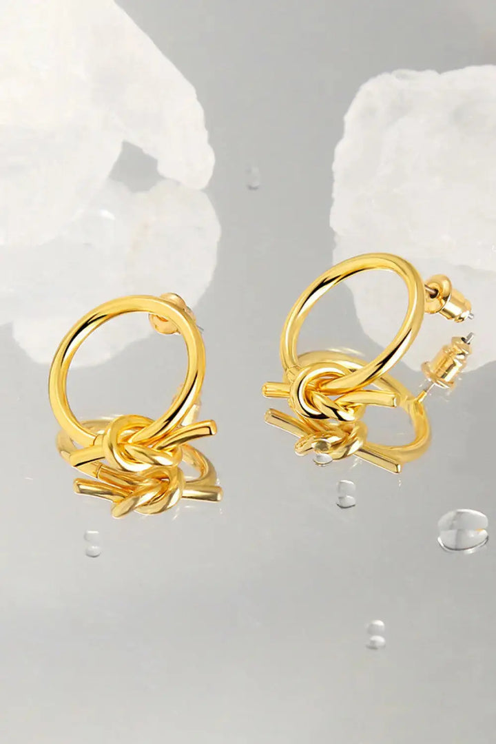 LOVCIA 18K Gold-Plated Tied Hoop Earrings