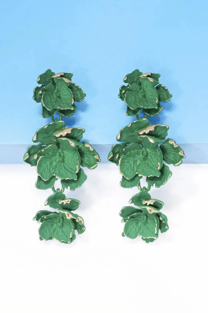 LOVCIA Flower Shape Zinc Alloy Dangle Earrings