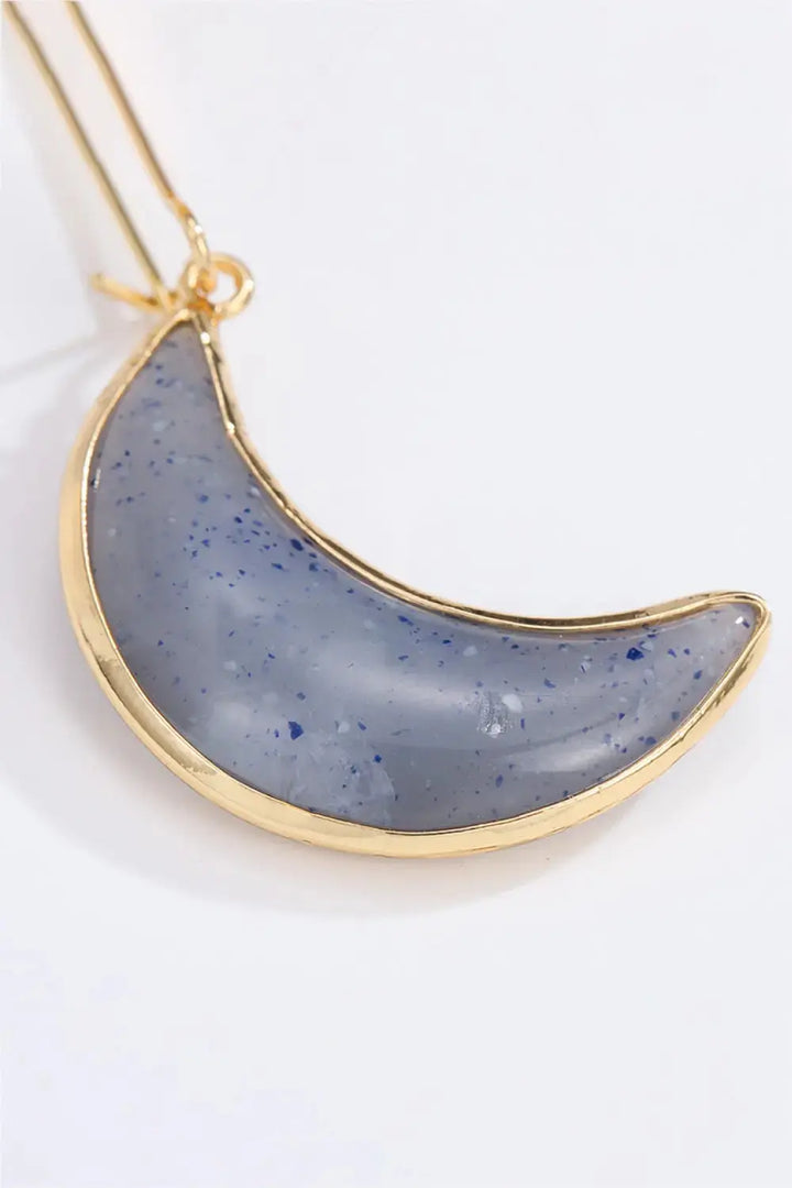 LOVCIA 5-Pair Wholesale Resin Moon Drop Earrings