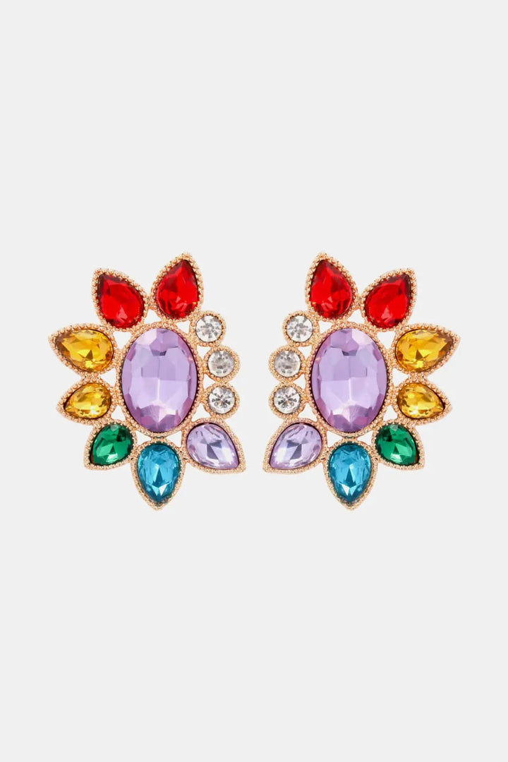 Geometrical Shape Glass Stone Dangle Earrings LOVCIA