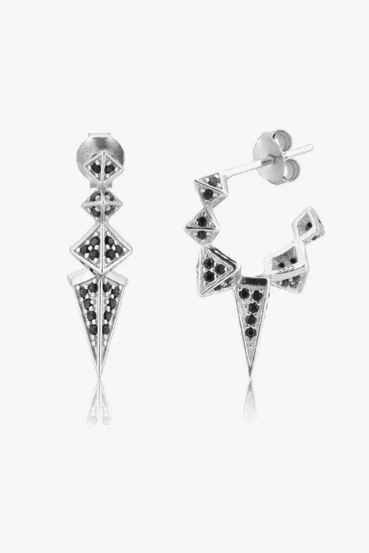 Geometric Zircon Decor 925 Sterling Silver Earrings LOVCIA