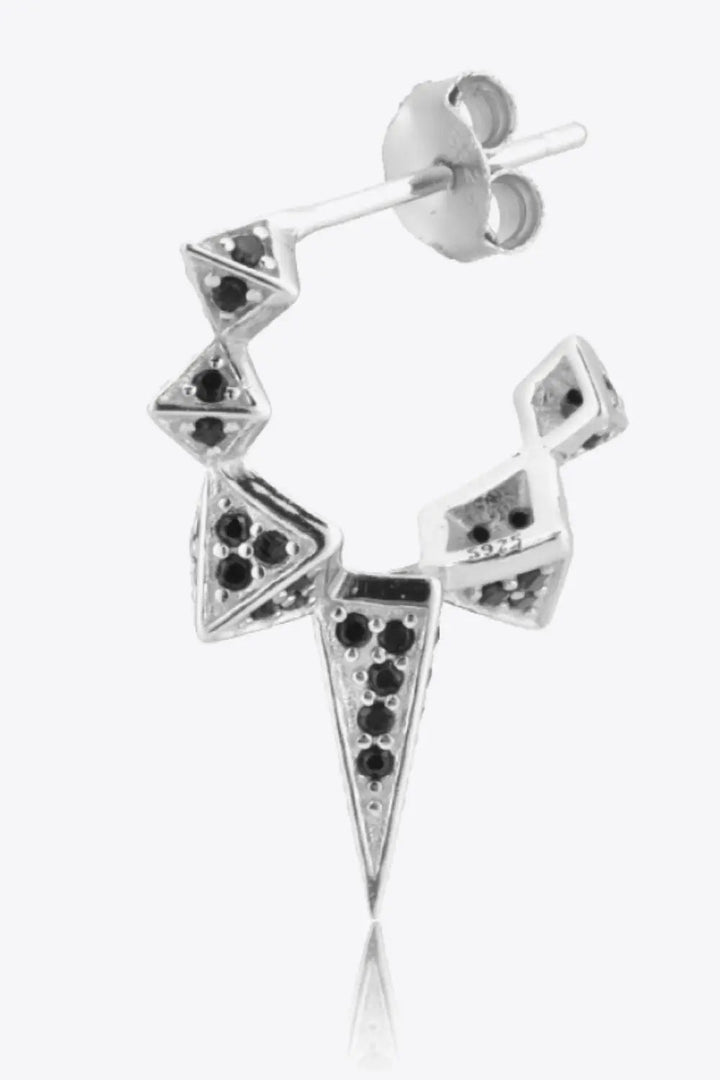 Geometric Zircon Decor 925 Sterling Silver Earrings LOVCIA