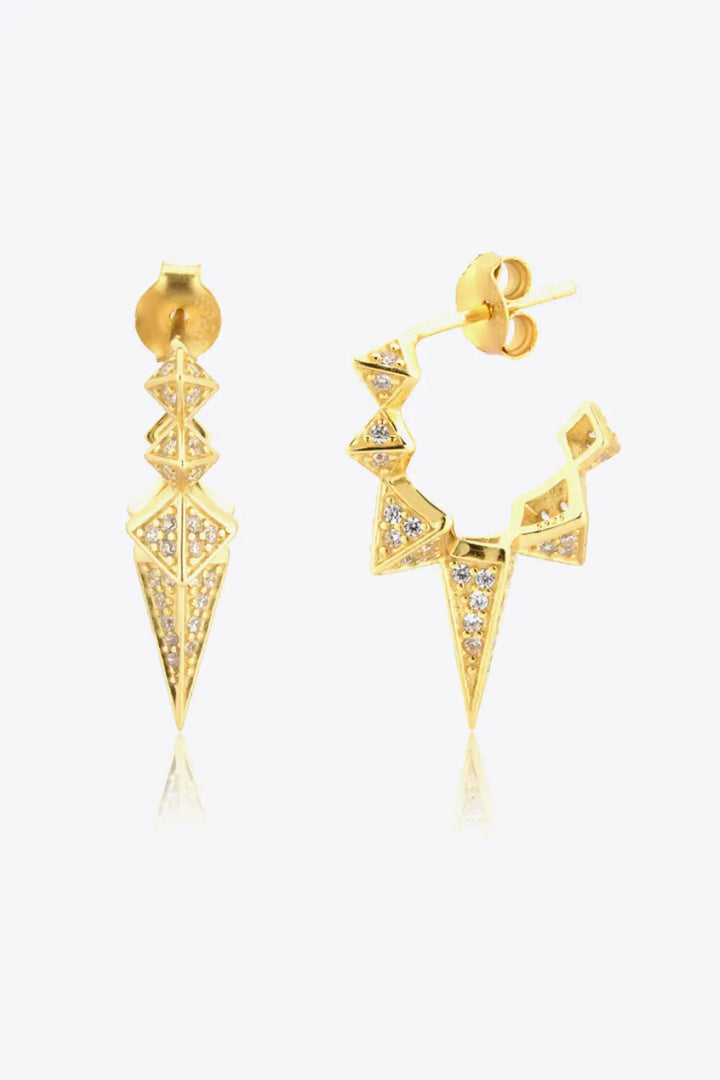 Geometric Zircon Decor 925 Sterling Silver Earrings LOVCIA