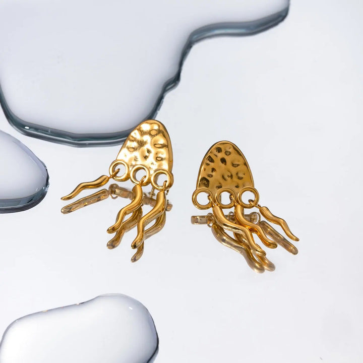 18K Gold-Plated Stainless Steel Jellyfish Earrings LOVCIA