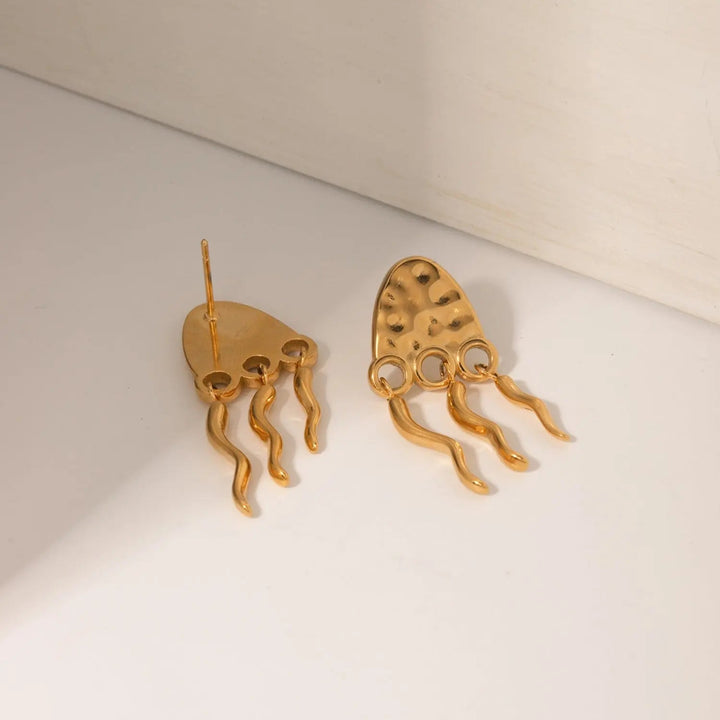 18K Gold-Plated Stainless Steel Jellyfish Earrings LOVCIA