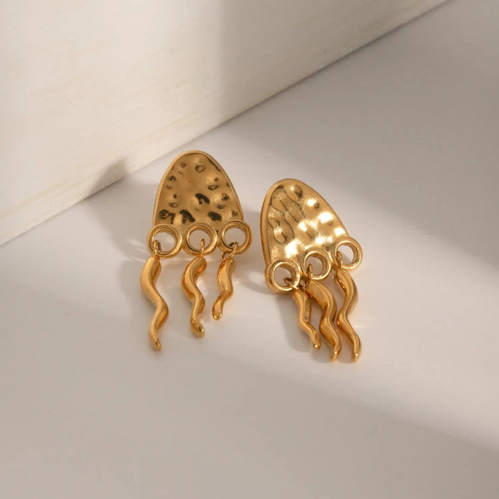 18K Gold-Plated Stainless Steel Jellyfish Earrings LOVCIA