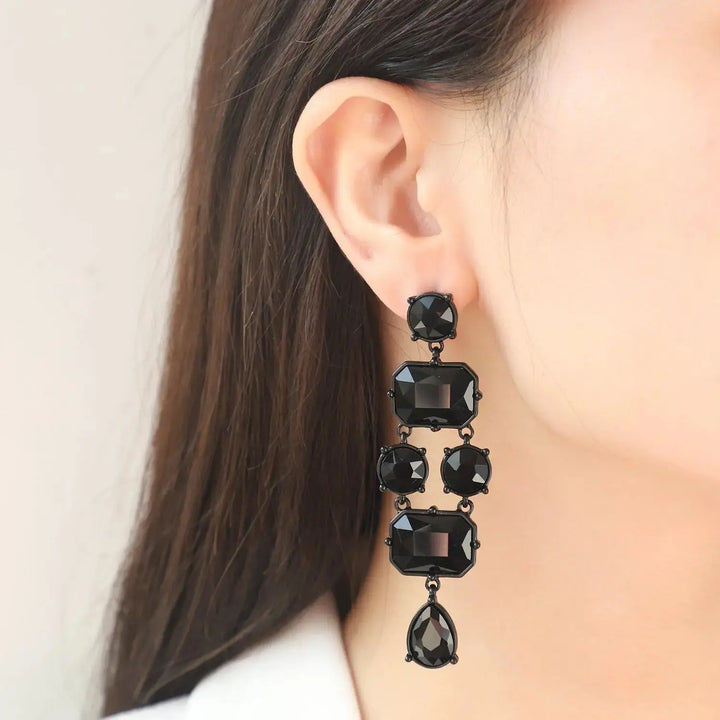 LOVCIA Geometric Zircon Alloy Earrings