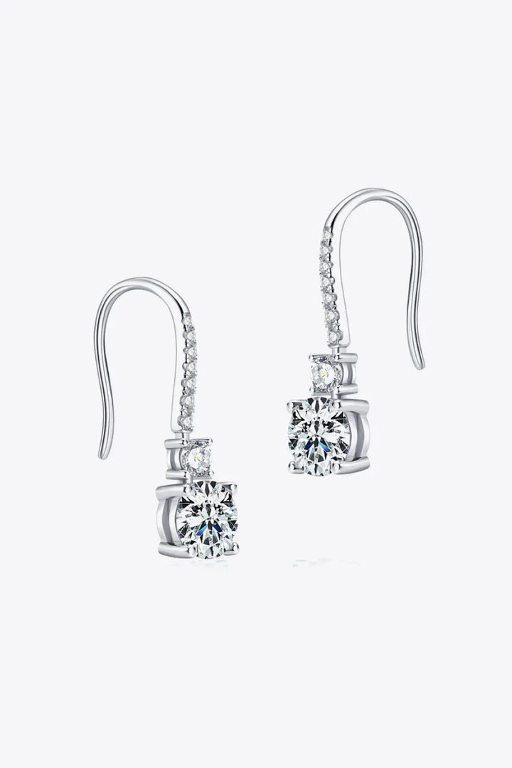 2 Carat Moissanite 925 Sterling Silver Drop Earrings LOVCIA