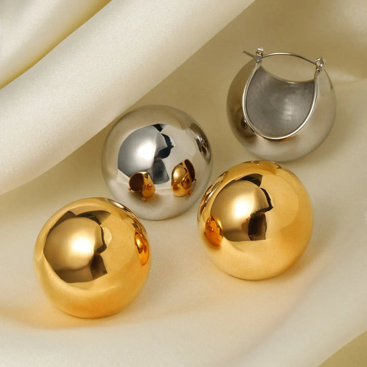 Stainless Steel Ball Earrings LOVCIA