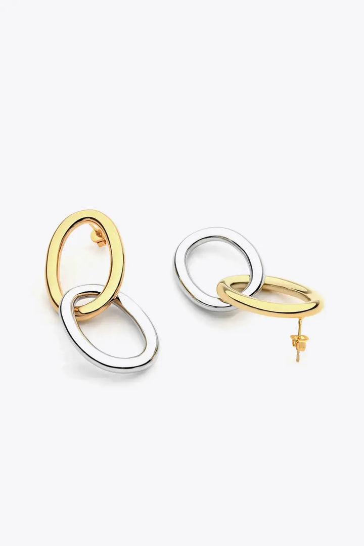 LOVCIA Two-Tone Double Hoop Earrings