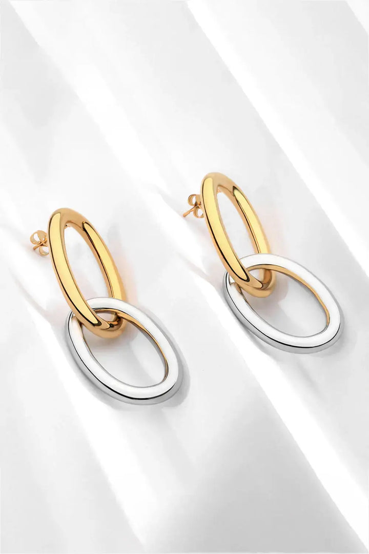 LOVCIA Two-Tone Double Hoop Earrings