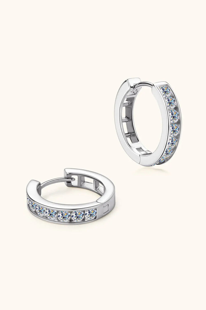 Moissanite 925 Sterling Silver Huggie Earrings LOVCIA