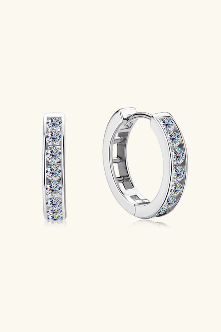 Moissanite 925 Sterling Silver Huggie Earrings LOVCIA