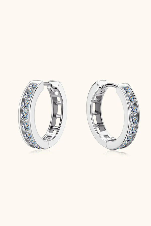 Moissanite 925 Sterling Silver Huggie Earrings LOVCIA