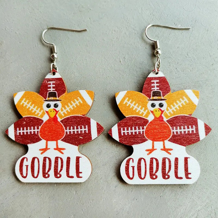 Thanksgiving Turkey Drop Earrings LOVCIA