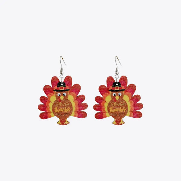 Thanksgiving Turkey Drop Earrings LOVCIA