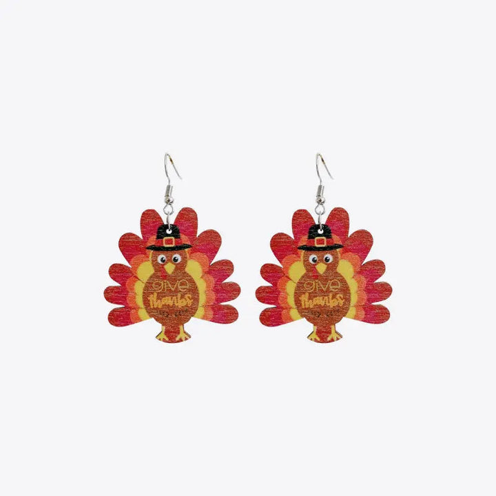 Thanksgiving Turkey Drop Earrings LOVCIA