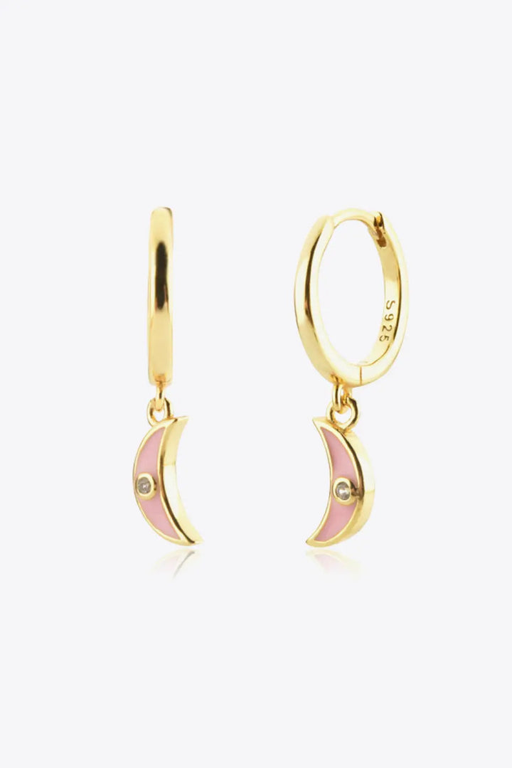 Zircon Moon Drop Huggie Earrings LOVCIA