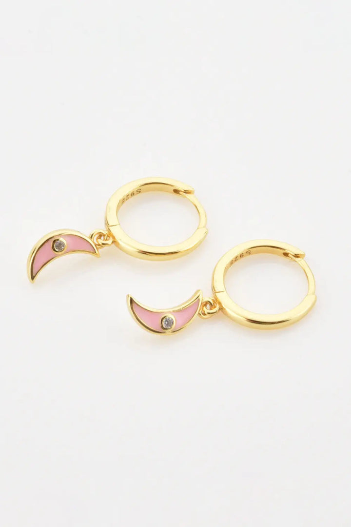 Zircon Moon Drop Huggie Earrings LOVCIA