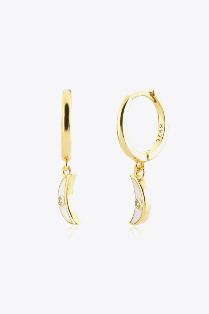 Zircon Moon Drop Huggie Earrings LOVCIA