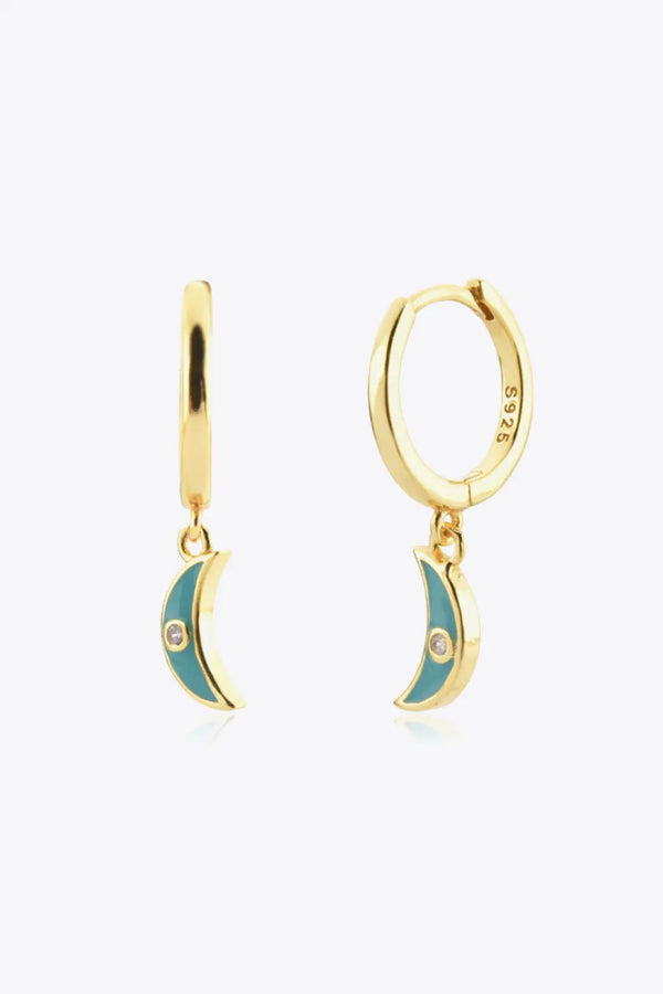 Zircon Moon Drop Huggie Earrings LOVCIA