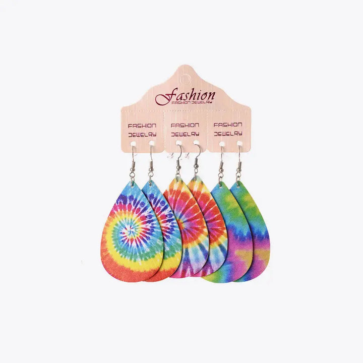 LOVCIA PU Teardrop Earrings Set