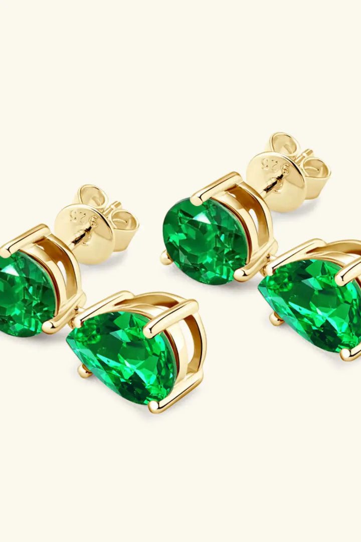 LOVCIA Lab-Grown Emerald Drop Earrings