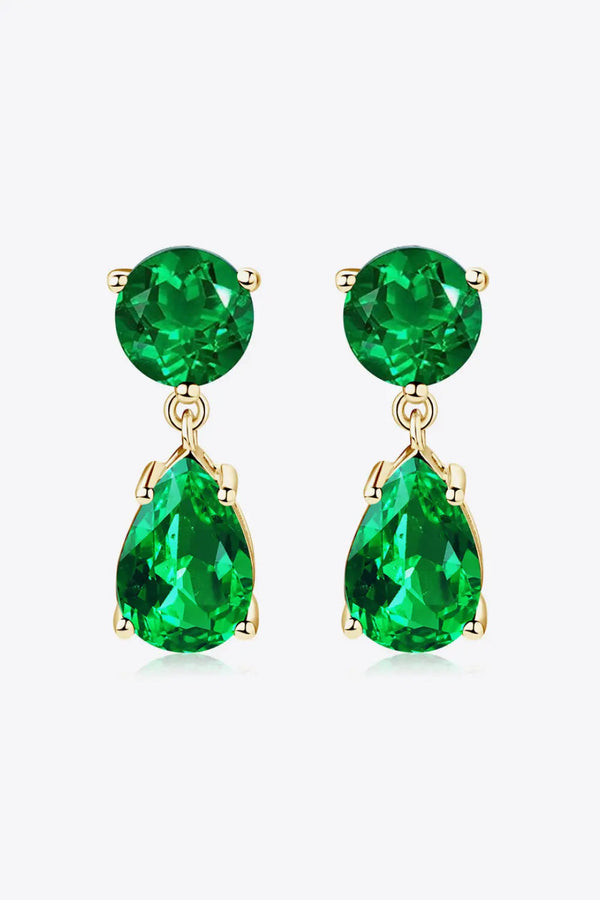 Lab-Grown Emerald Drop Earrings LOVCIA