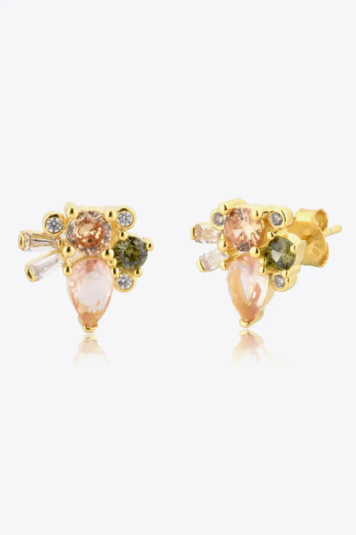 Zircon Decor 925 Sterling Silver Stud Earrings LOVCIA