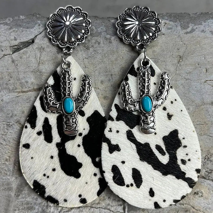 Turquoise Cactus Dangle Earrings LOVCIA