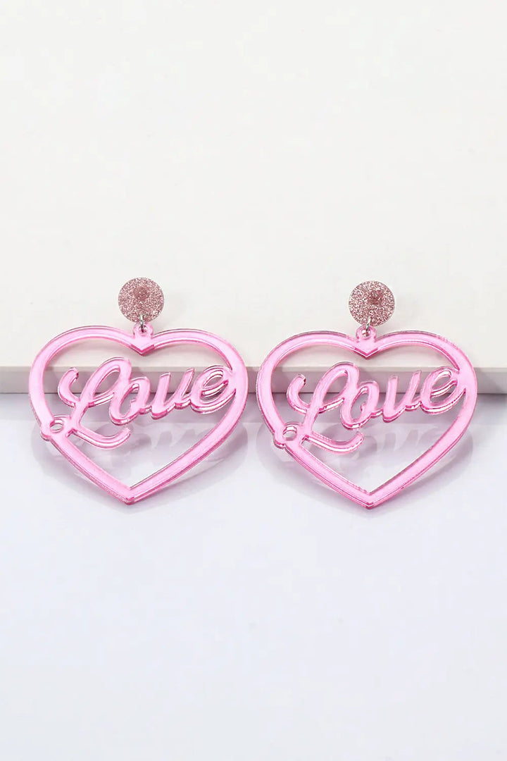 Heart Shape Acrylic Dangle Earrings LOVCIA