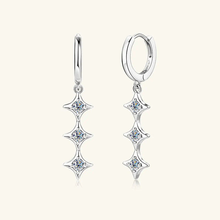 Moissanite 925 Sterling Silver Geometric Shape Earrings LOVCIA