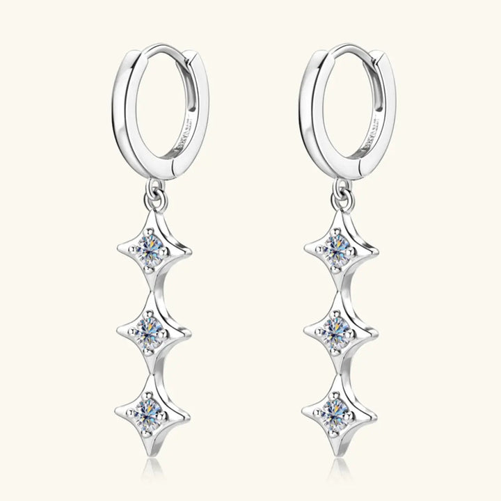 Moissanite 925 Sterling Silver Geometric Shape Earrings LOVCIA