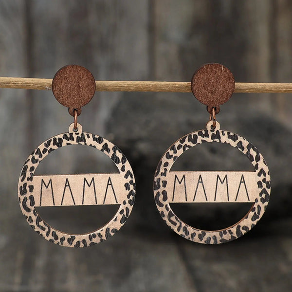 Alloy Wooden Dangle Earrings LOVCIA