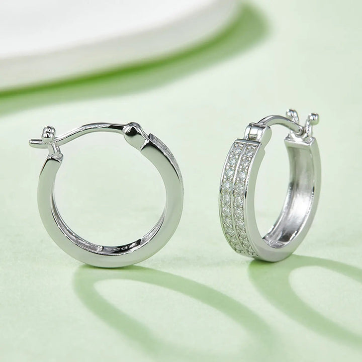 Moissanite 925 Sterling Silver Huggie Earrings LOVCIA