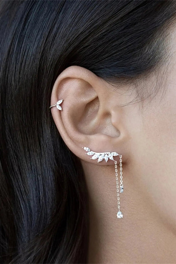 Platinum-Plated Crawl Earrings LOVCIA