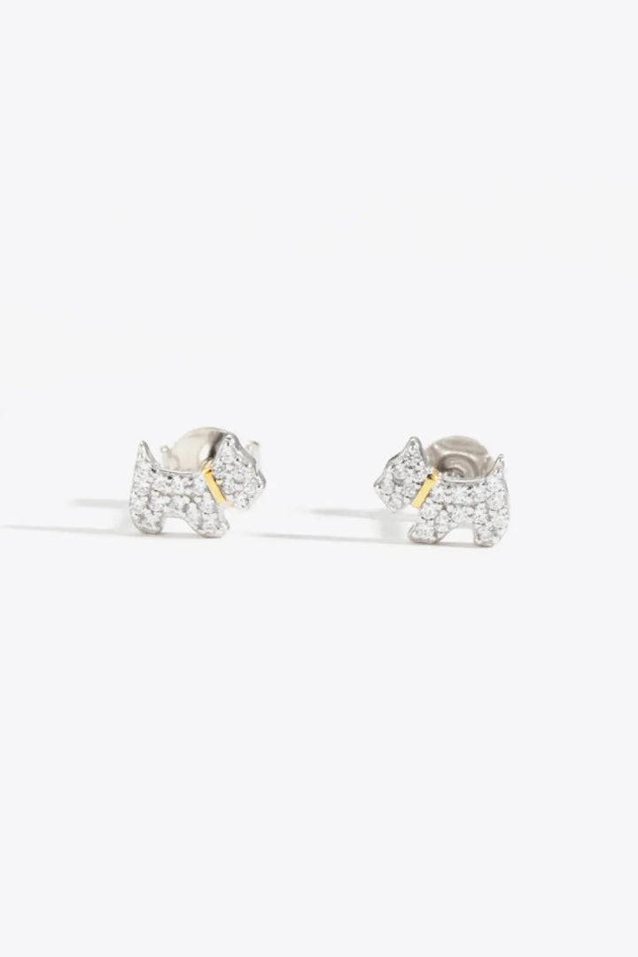 Puppy Zircon 925 Sterling Silver Stud Earrings LOVCIA