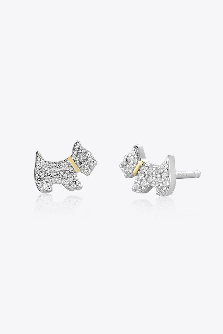 Puppy Zircon 925 Sterling Silver Stud Earrings LOVCIA