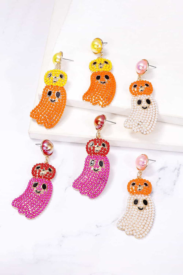 Halloween Ghost Shape Dangle Earrings LOVCIA