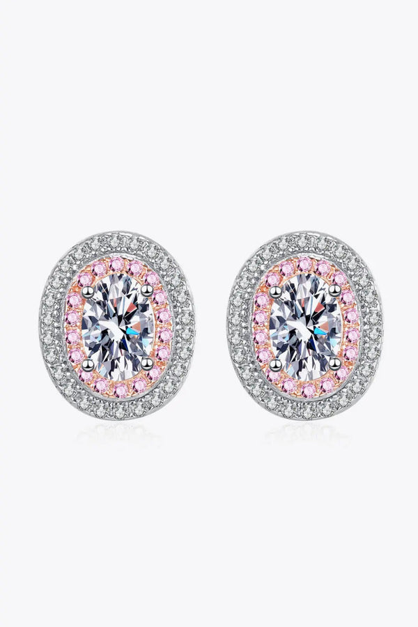 Platinum-Plated Moissanite Stud Earrings LOVCIA