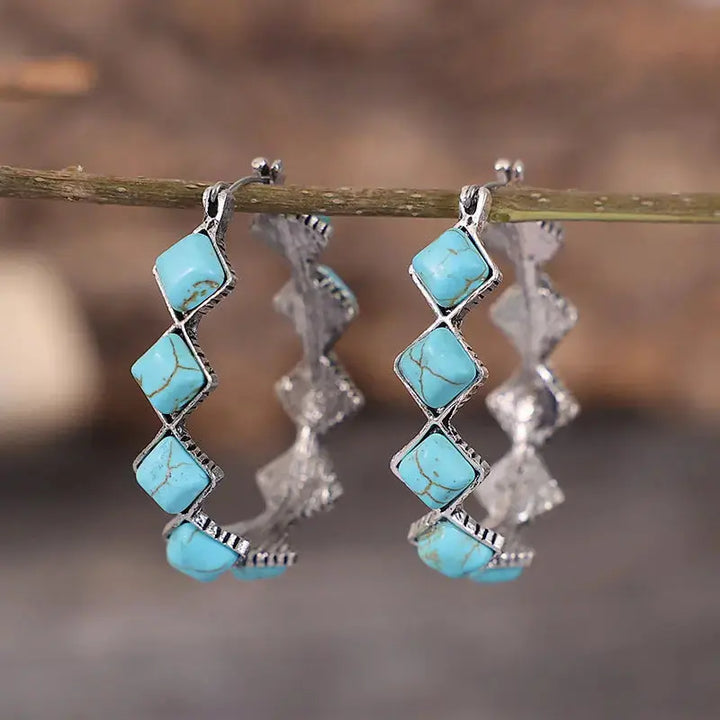 LOVCIA Turquoise Hoop Earrings