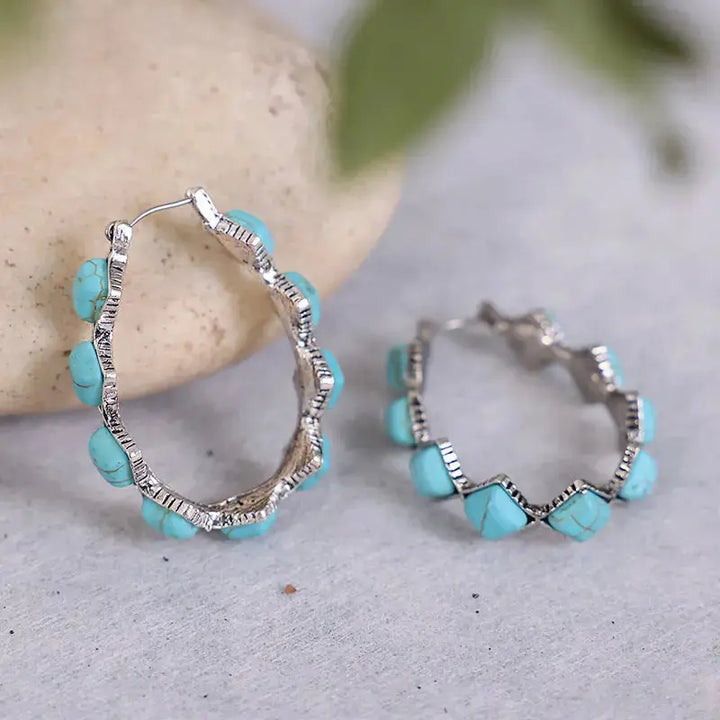 LOVCIA Turquoise Hoop Earrings