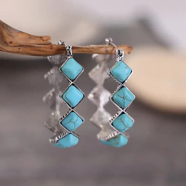 LOVCIA Turquoise Hoop Earrings