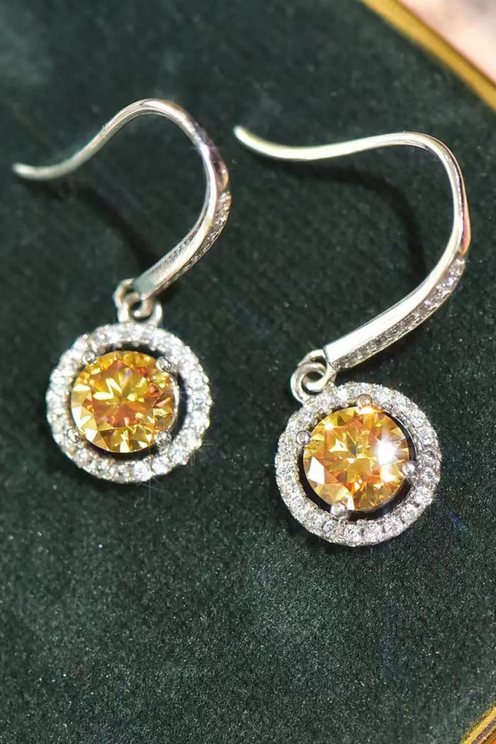 Platinum-Plated 2 Carat Moissanite Drop Earrings LOVCIA